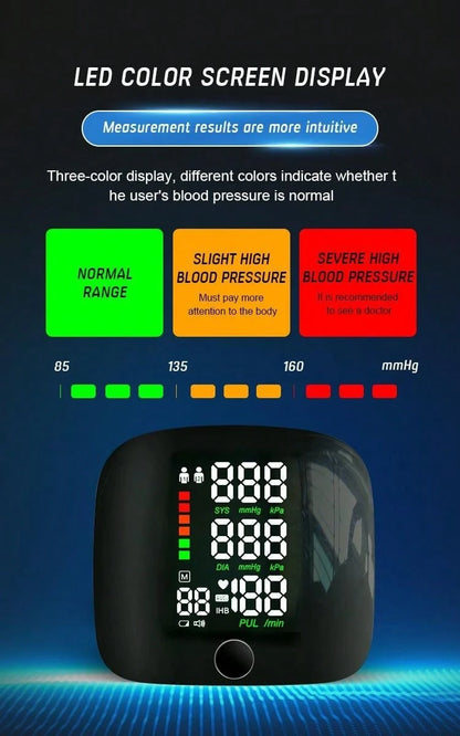 ⚡Super Sale: 50% OFF⚡Rechargeable LED Wrist Blood Pressure Monitor - Voice Broadcast
