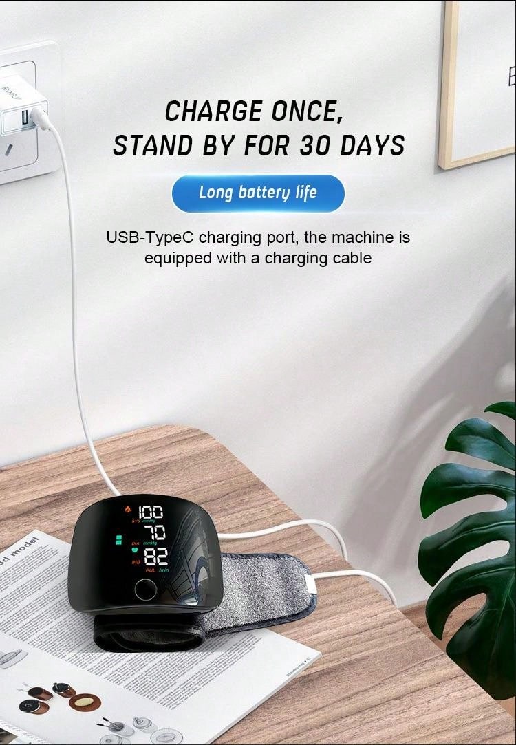 ⚡Super Sale: 50% OFF⚡Rechargeable LED Wrist Blood Pressure Monitor - Voice Broadcast