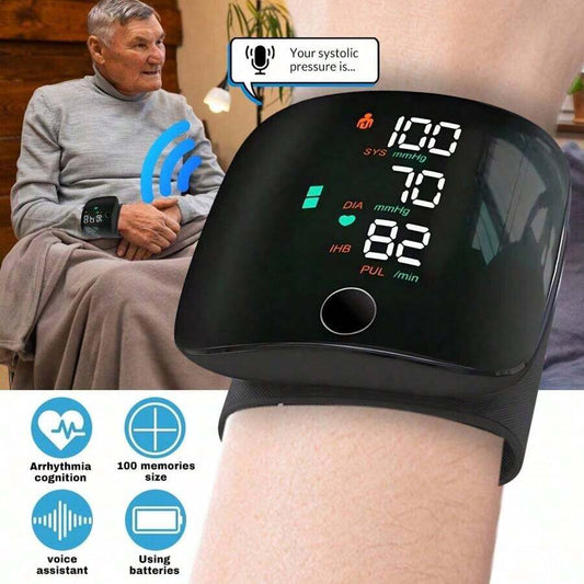 ⚡Super Sale: 50% OFF⚡Rechargeable LED Wrist Blood Pressure Monitor - Voice Broadcast
